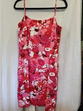Island Casuals Bermuda, Cayman Size 12 Strappy Sundress Pink And White Floral